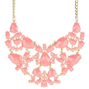 Pink Statement Bib Necklace N854P-J002